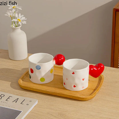 Heart & Polka Dot Ceramic Mug