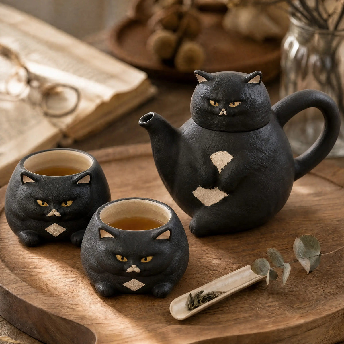 Cartoon Cat Ceramic Tea Set