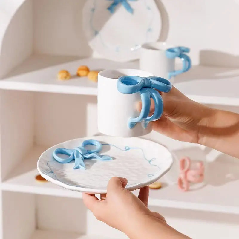 Bow Ceramic Cup & Plate