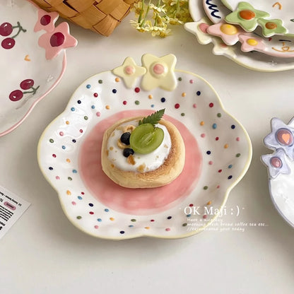 Floral Rainbow Ceramic Plates