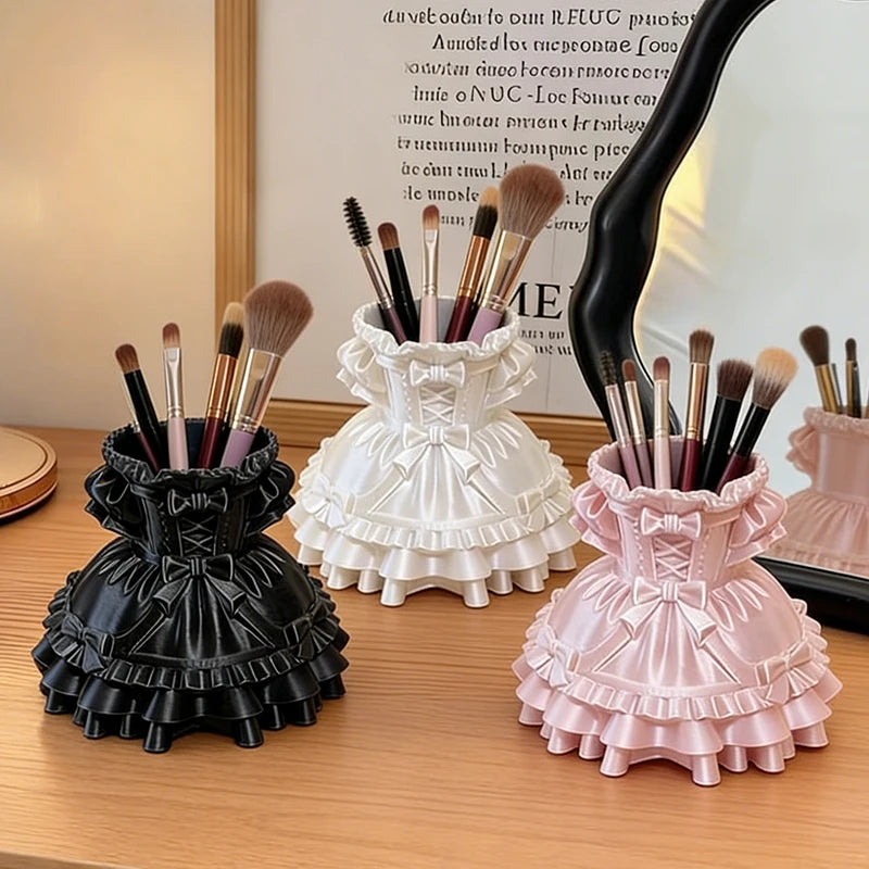 3D Printed Jewelry Tray Princess Dress Shape Makeup Brush Holder Jewelry Display Case Watches/Keys Storage Box Birthday Gifts