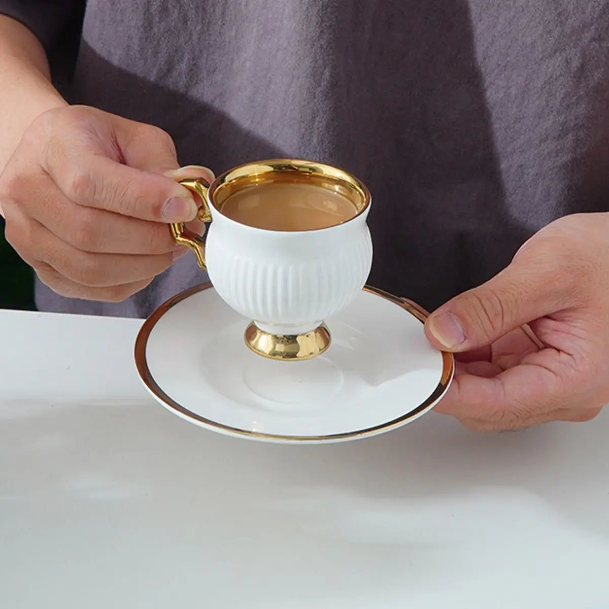 European Ceramic Espresso Cup Set – 90ml