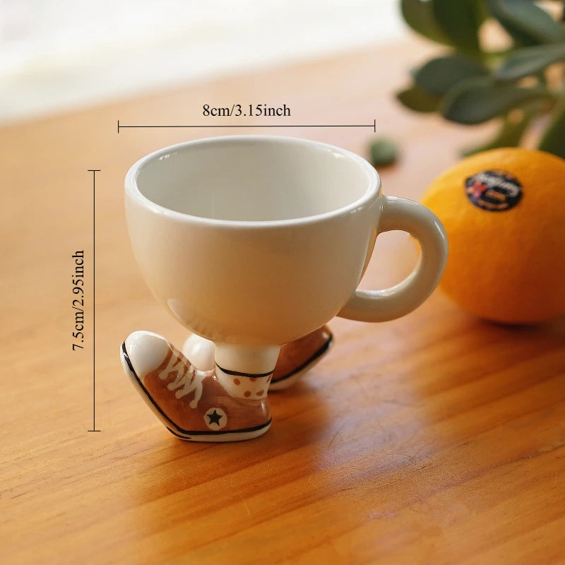 Creative Sneakers Feet Ceramic Coffee Mug Ornaments Living Room Kitchen Tea Cup Egg Cup Cartoon Funny Storage Ornaments Crafts