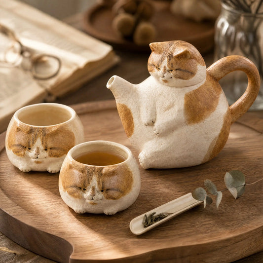 Cartoon Cat Ceramic Tea Set