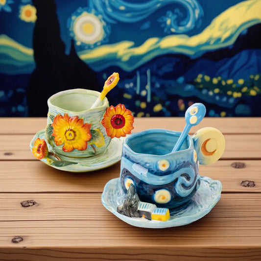 Painted Floral Cup & Saucer