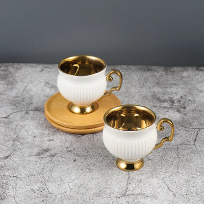 Embossed Turkish Coffee Cup Set – 2 Pieces