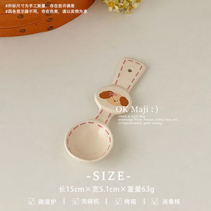Ceramic Yogurt Bowl with Spoon Fruit Oatmeal Breakfast Bowl Rice Bowl Tableware
