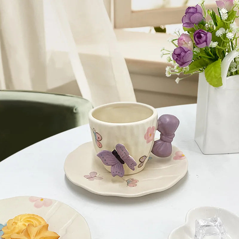 Bowknot Ceramic Cup & Saucer