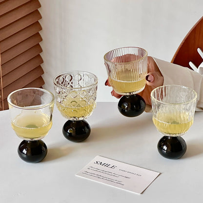 Cute Ball Base Glass Creative Mid-Century Whiskey Cup Baijiu Cup Tea Drinking Cup Juice Cup