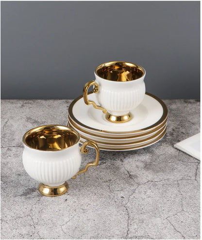 Embossed Turkish Coffee Cup Set – 2 Pieces