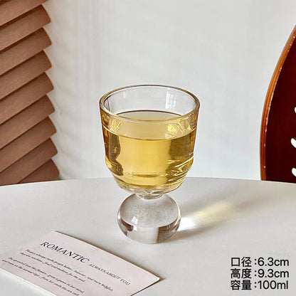 Cute Ball Base Glass Creative Mid-Century Whiskey Cup Baijiu Cup Tea Drinking Cup Juice Cup