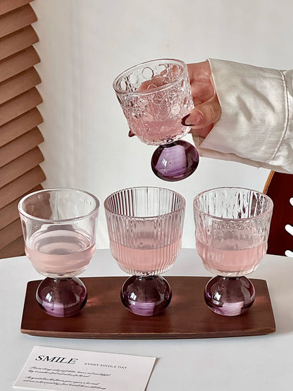 Cute Ball Base Glass Creative Mid-Century Whiskey Cup Baijiu Cup Tea Drinking Cup Juice Cup