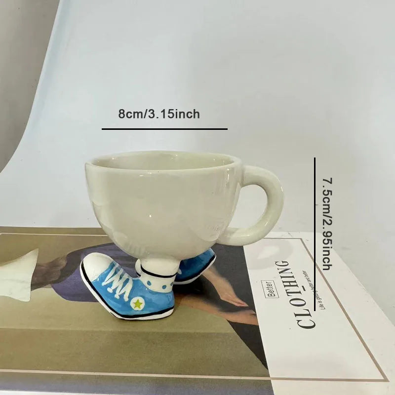 Creative Sneakers Feet Ceramic Coffee Mug Ornaments Living Room Kitchen Tea Cup Egg Cup Cartoon Funny Storage Ornaments Crafts