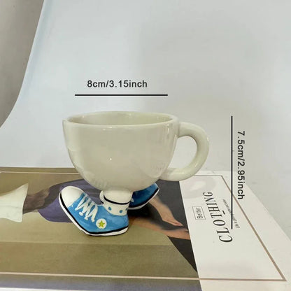 Creative Sneakers Feet Ceramic Coffee Mug Ornaments Living Room Kitchen Tea Cup Egg Cup Cartoon Funny Storage Ornaments Crafts