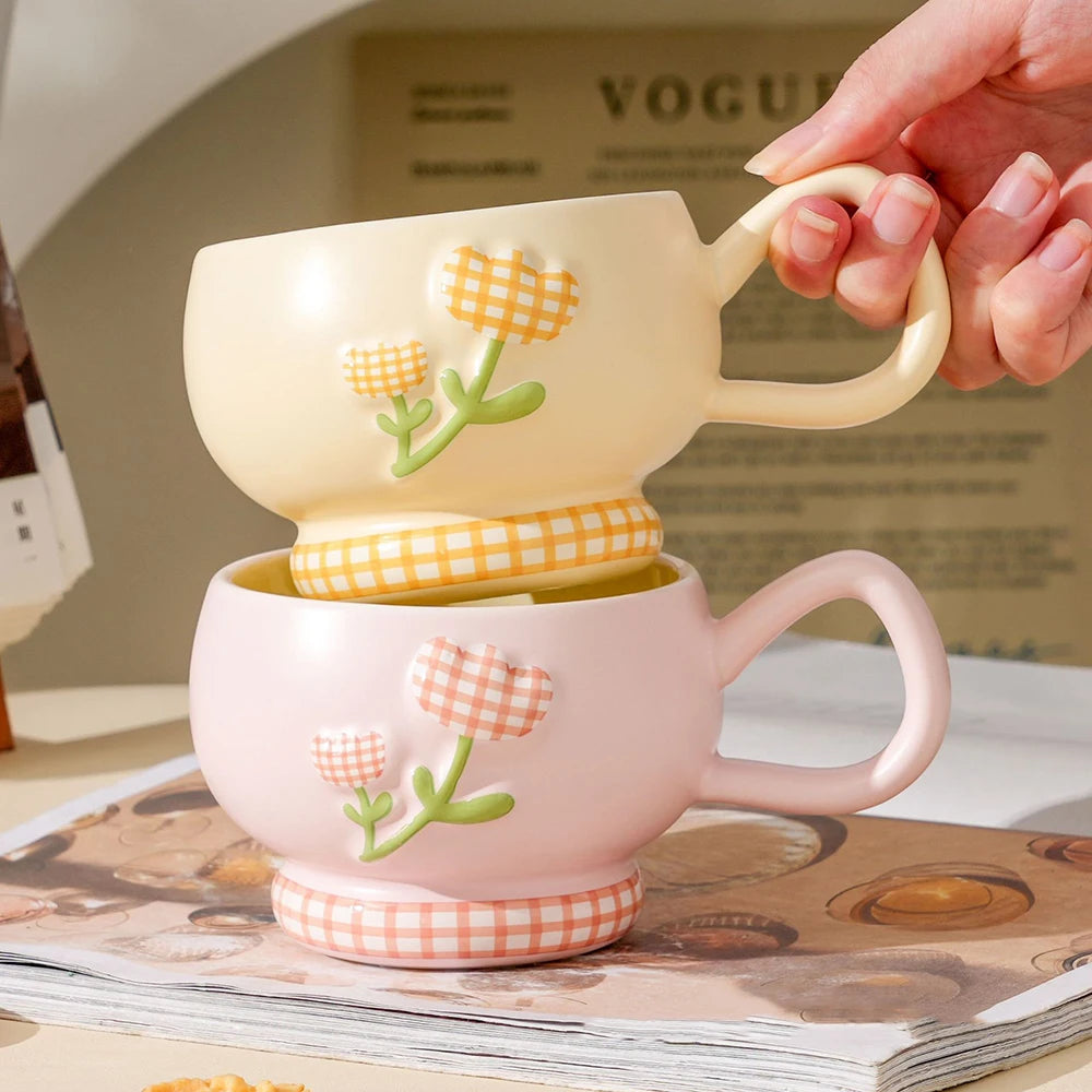 Tulip Relief Ceramic Mug