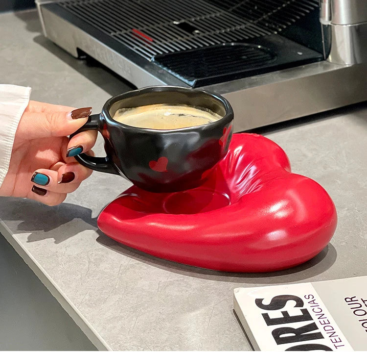 Heart Porcelain Cup & Saucer