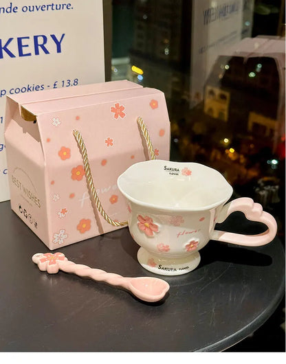 Sakura Flower Ceramic Coffee Cup