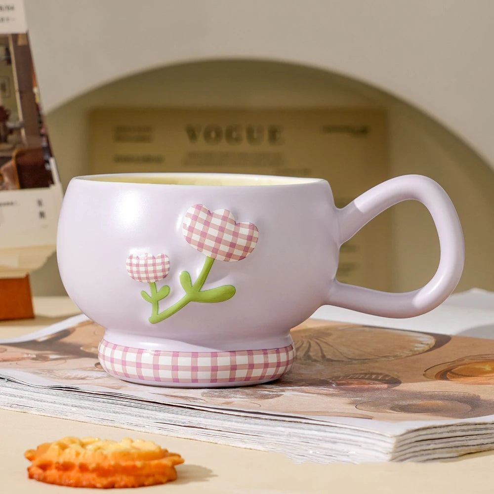 Tulip Relief Ceramic Mug
