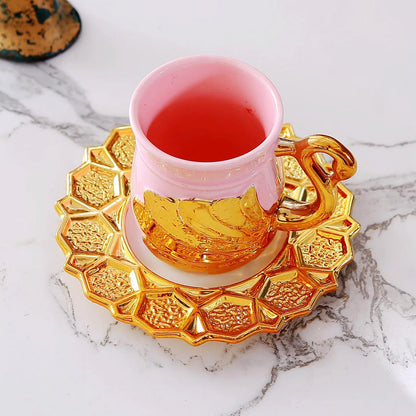 Pink Swan Ceramic Coffee Cup