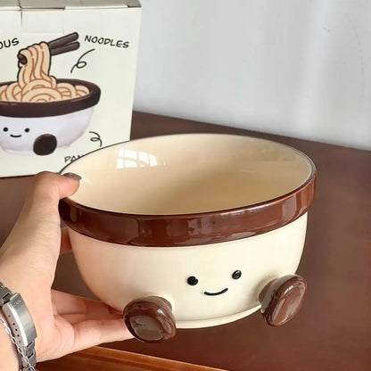 Footed Ceramic Ramen Bowl