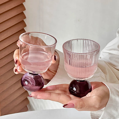 Cute Ball Base Glass Creative Mid-Century Whiskey Cup Baijiu Cup Tea Drinking Cup Juice Cup