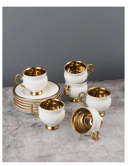 Embossed Turkish Coffee Cup Set – 2 Pieces