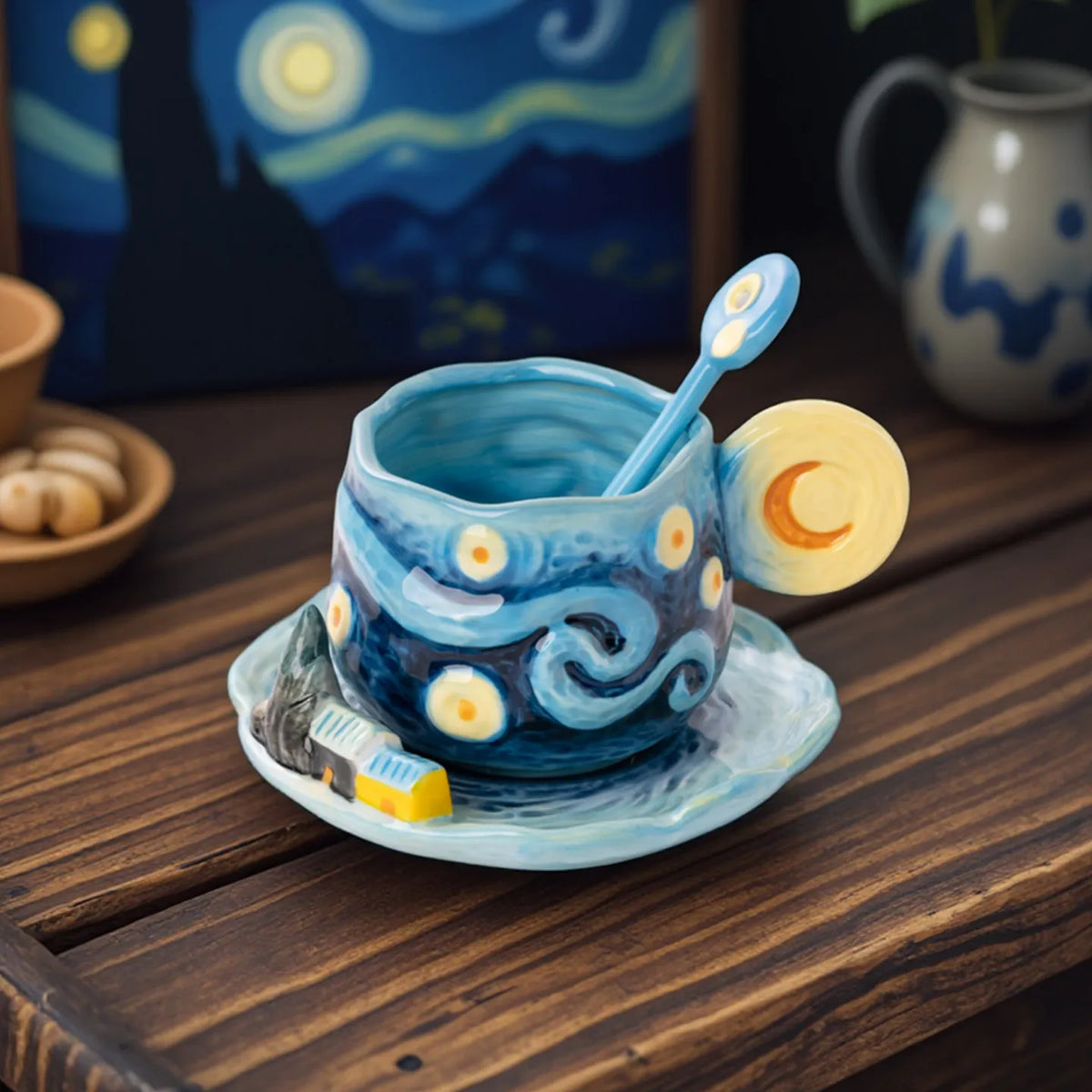 Painted Floral Cup & Saucer