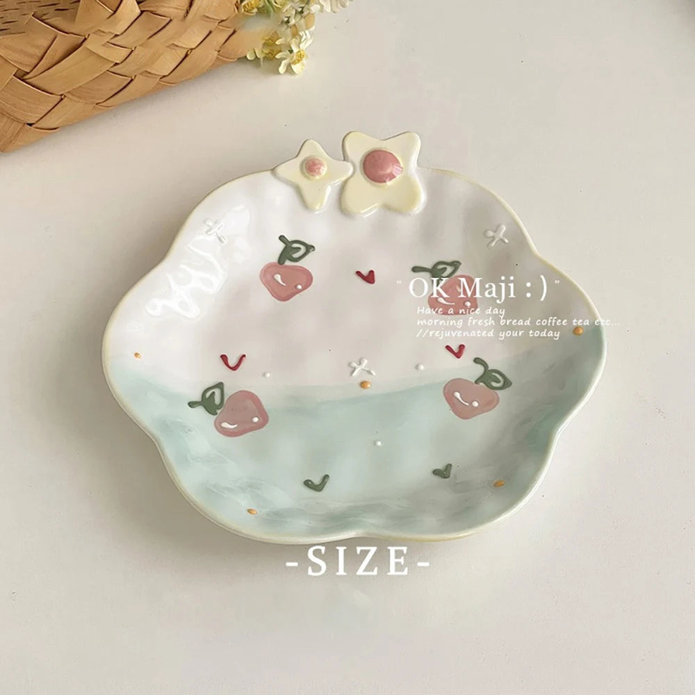 Floral Rainbow Ceramic Plates