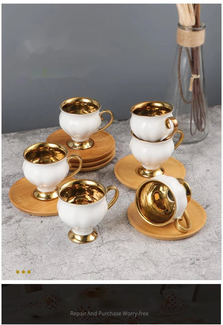 Embossed Turkish Coffee Cup Set – 2 Pieces