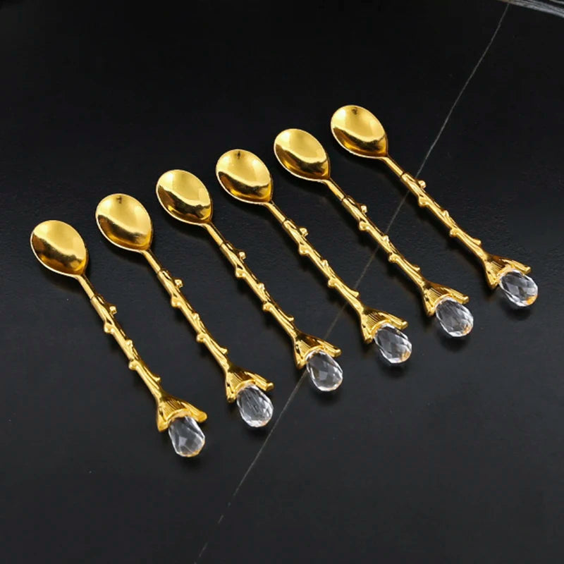 Elegant Coffee Spoon Set with Holder – 7 Pieces