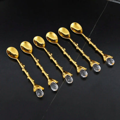 Elegant Coffee Spoon Set with Holder – 7 Pieces