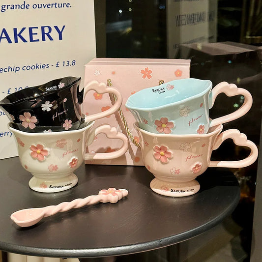 Sakura Flower Ceramic Coffee Cup
