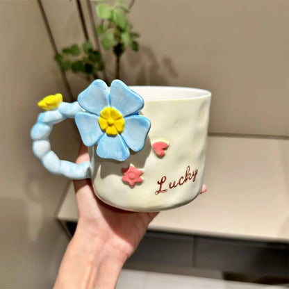 3D Flower Ceramic Mug