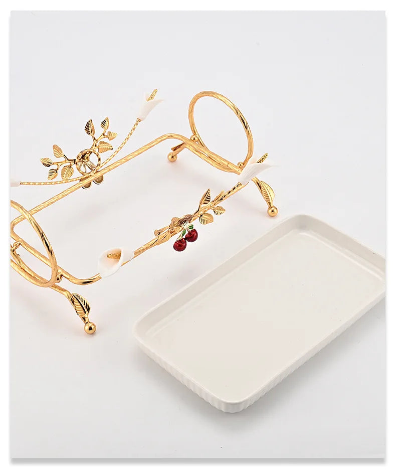 Decorative Metal Fruit & Dessert Serving Stand