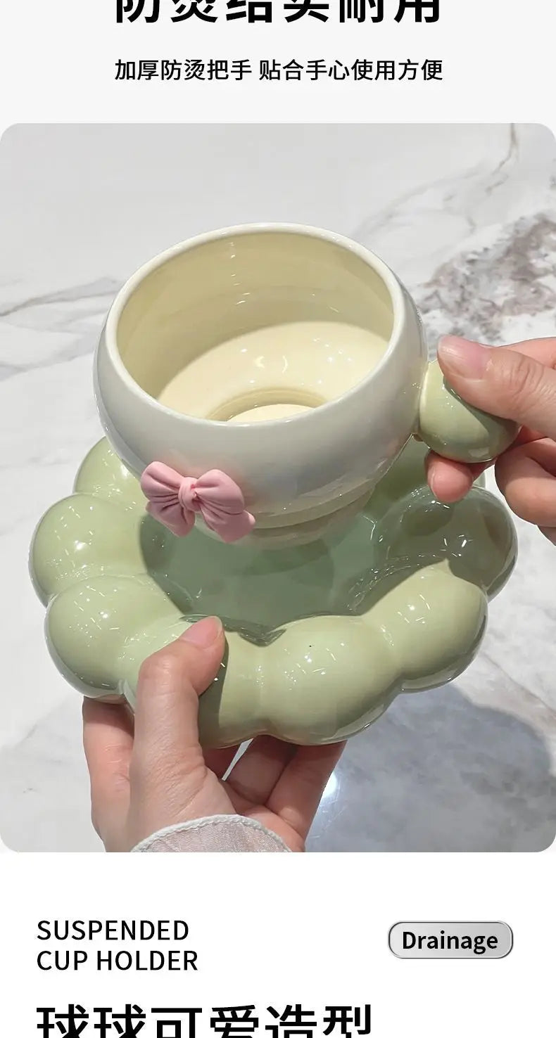 Bow Coffee Cup & Flower Saucer