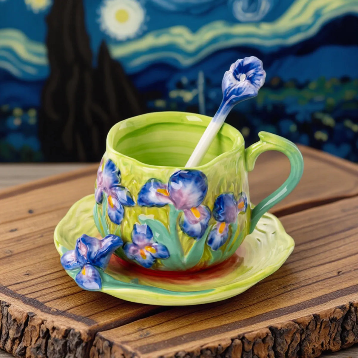 Painted Floral Cup & Saucer