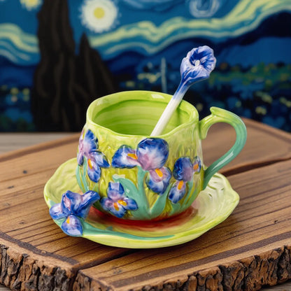 Painted Floral Cup & Saucer