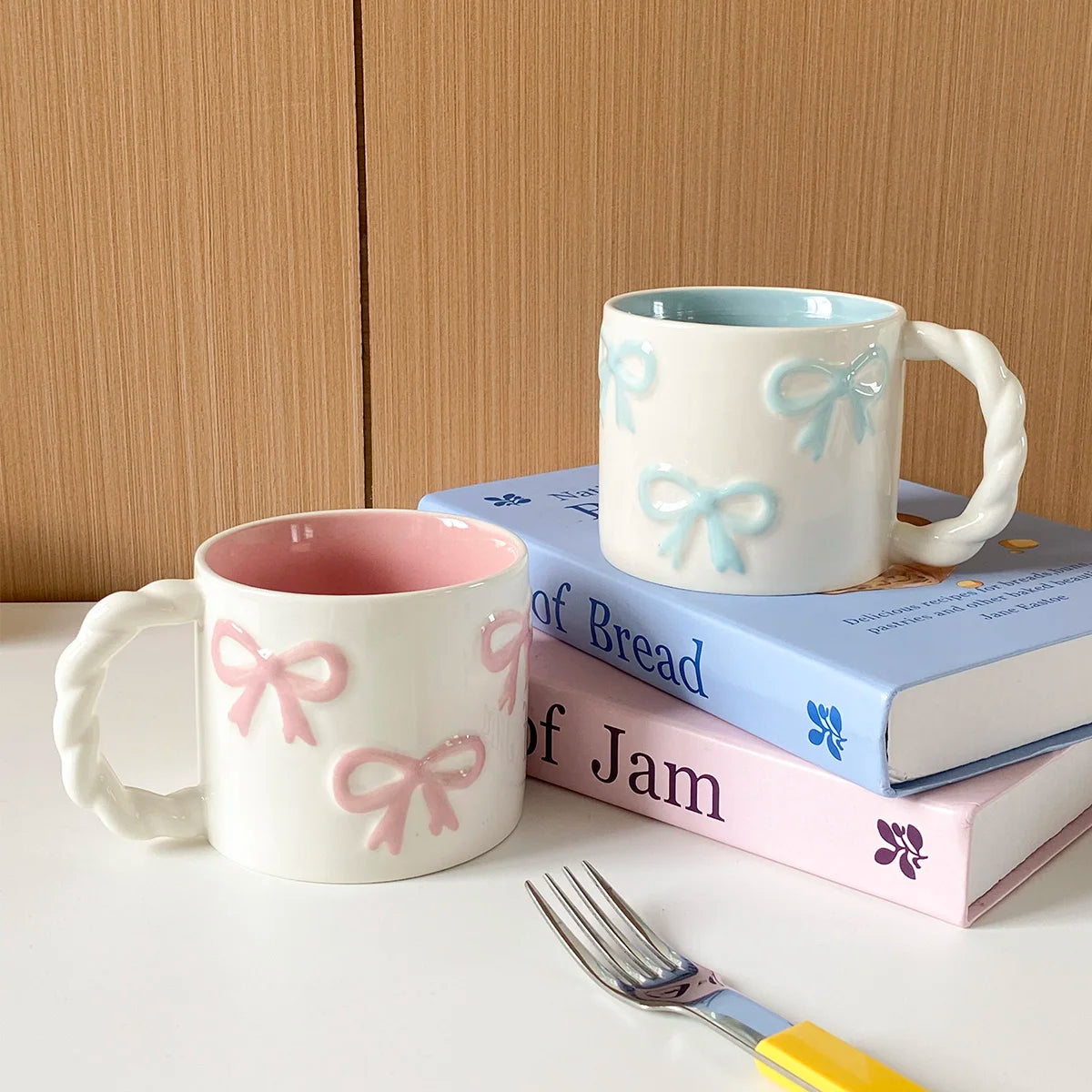 Twisted-Handle Bow Ceramic Mug