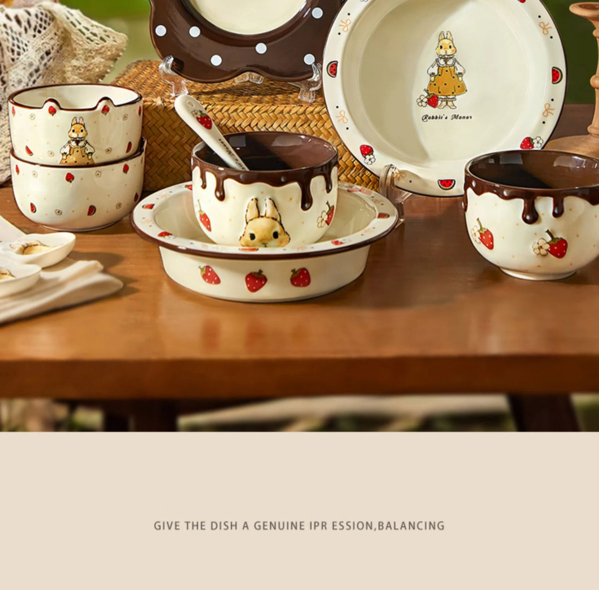 Creative Rabbit Pattern Ceramic Bowl Relief Porcelain Rice Bowls 4.5Inches Cute Home Yogurt Small Bowl Tableware Cake Fruit Bowl