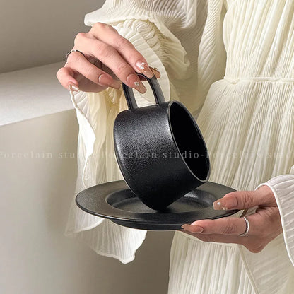 Bow Shaped Ceramic Coffee Cups and Plates Water Cup Milk Mug Home Breakfast Cup Flower Tea Cups Afternoon Tea Mug Coffee Mugs