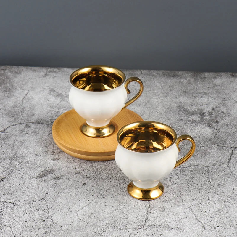 Embossed Turkish Coffee Cup Set – 2 Pieces