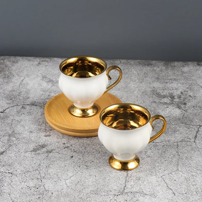 Embossed Turkish Coffee Cup Set – 2 Pieces