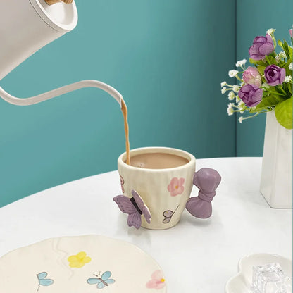 Bowknot Ceramic Cup & Saucer