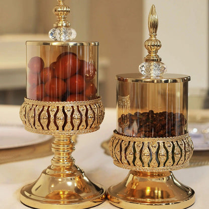 Crystal-Style Glass Candy Jar with Lid
