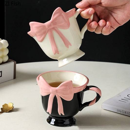 Pink Bowknot Ceramic Mug