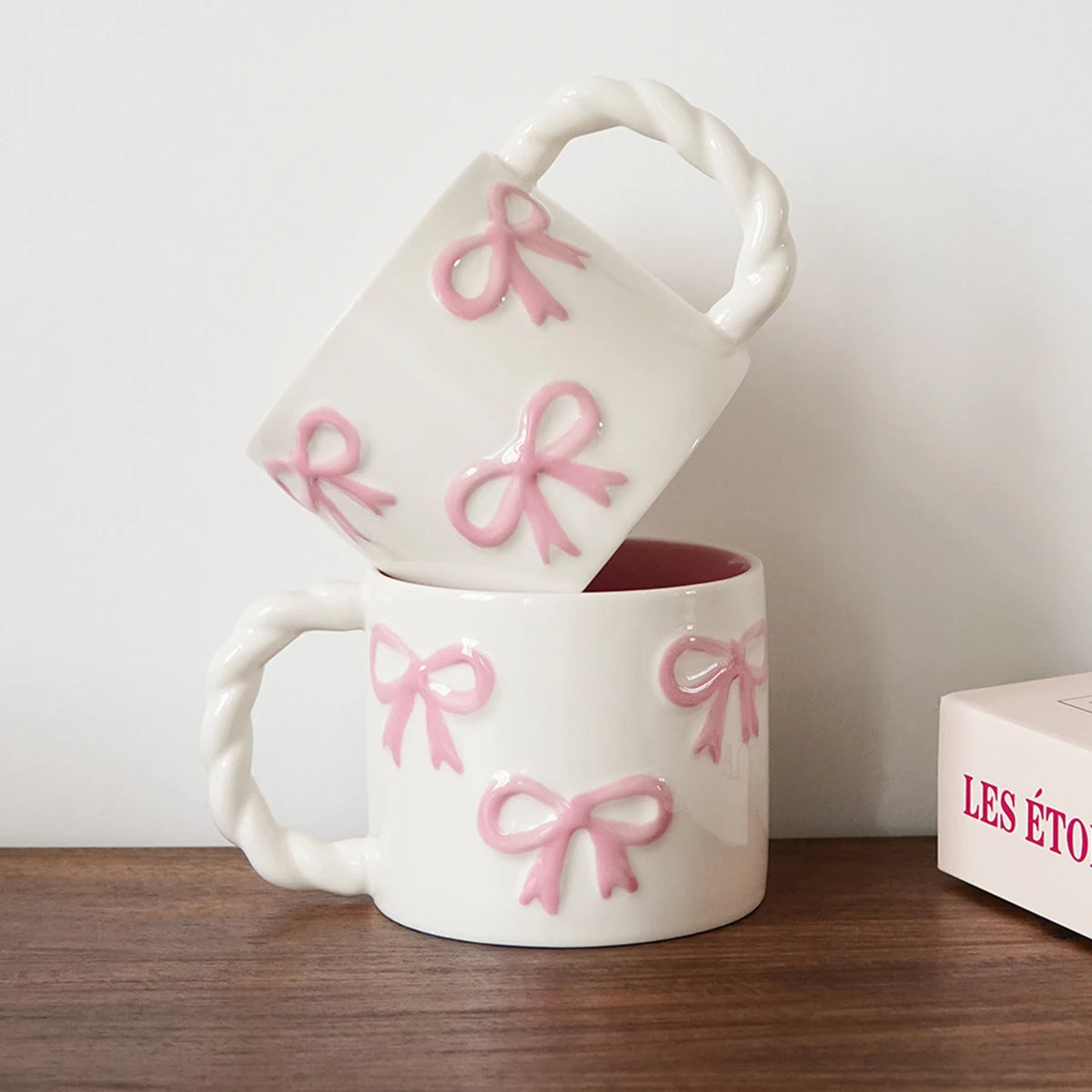 Twisted-Handle Bow Ceramic Mug