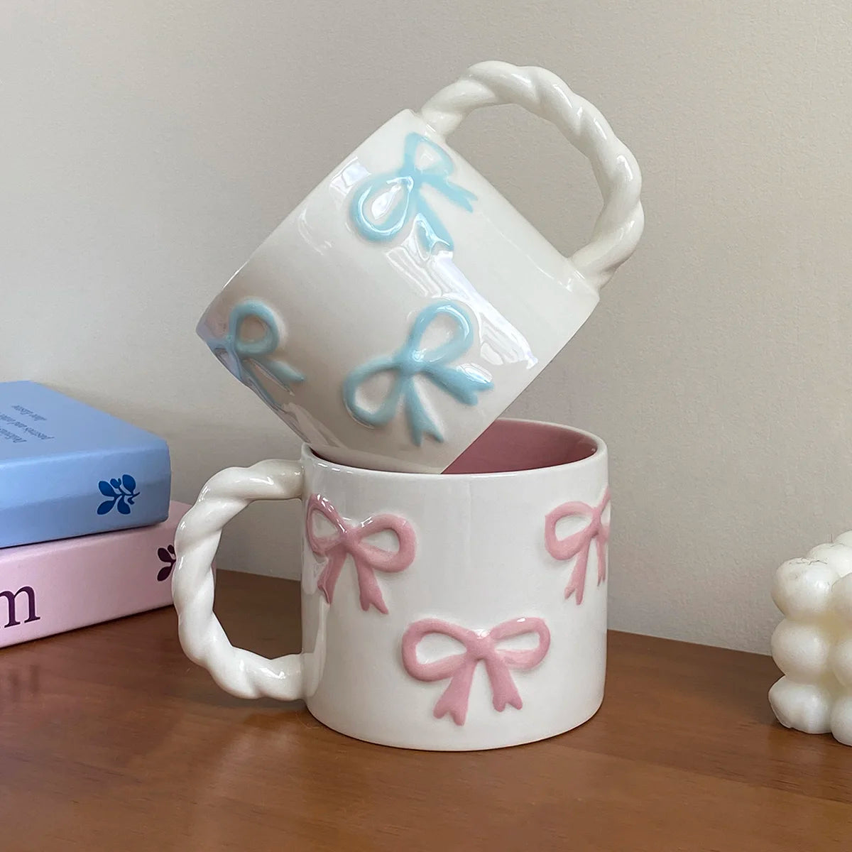 Twisted-Handle Bow Ceramic Mug