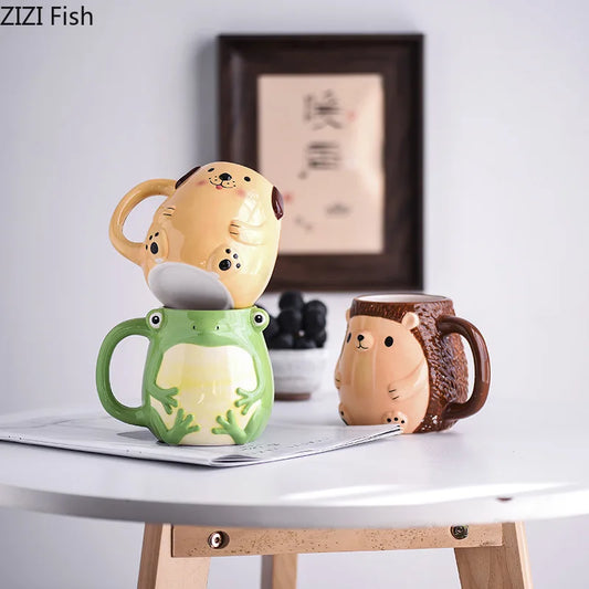 3D Frog & Hedgehog Mug