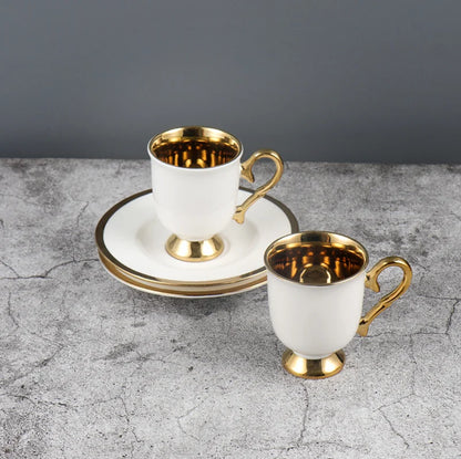 Embossed Turkish Coffee Cup Set – 2 Pieces