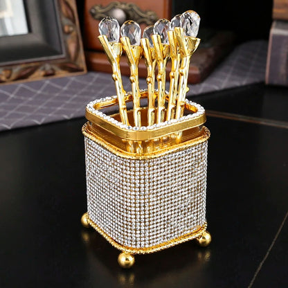 Elegant Coffee Spoon Set with Holder – 7 Pieces